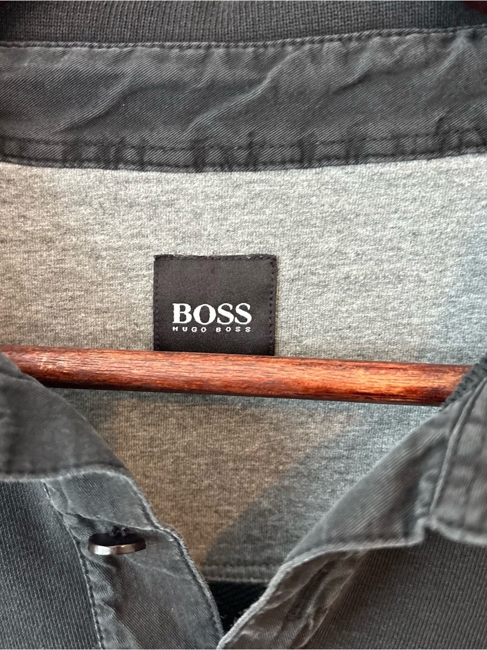 Boss Charcoal Black Polo Pullover HUGO BOSS - Picture 3 of 10
